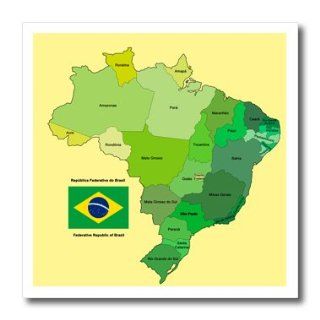ht_99125_3 777images Flags and Maps   South America   Colorful political map of Brazil with each state identified. Flag with English and Portuguese text   Iron on Heat Transfers   10x10 Iron on Heat Transfer for White Material: Patio, Lawn & Garden