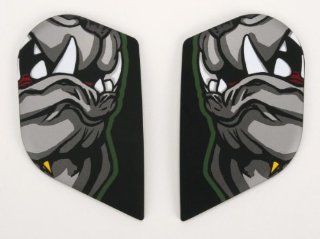 Icon Side Plate Kit for Domain II Helmet   Devil Dog Green 0133 0316: Automotive