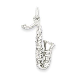 Sterling Silver Saxophone Charm: Clasp Style Charms: Jewelry