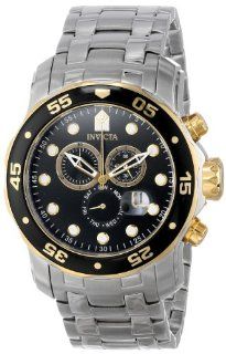 Invicta Mens Pro Diver Scuba Swiss Chronograph Black Dial Stainless Steel Bracelet Watch 80039: Invicta: Watches