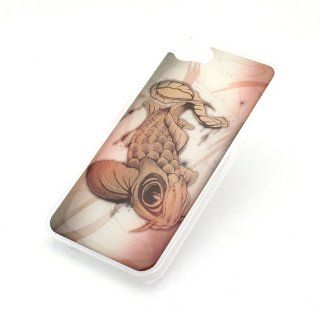 CLEAR Snap On Case IPHONE 5 Plastic Cover ART KOI FISH japanese tattoo orange girl brown: Cell Phones & Accessories