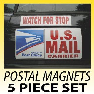 U.S. Mail Delivery Magnetic Sign Rural Carrier Magnet USPS 5 Piece Set Red: Automotive