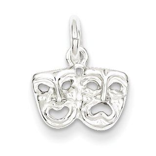 Sterling Silver Comedy Tragedy Charm   JewelryWeb Clasp Style Charms Jewelry