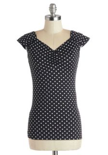 Dotted With Fun Top  Mod Retro Vintage Short Sleeve Shirts