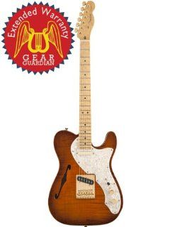 Fender Select Thinline Telecaster with Gold Hardware, Birdseye Maple Fingerboard, Violin Burst with Gear Guardian Extended Warranty: Musical Instruments