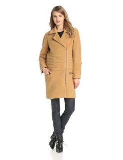 10 Crosby Derek Lam Women's Wool Engineered Long Moto Coat, Camel, 6 at  Womens Clothing store: Wool Outerwear Coats