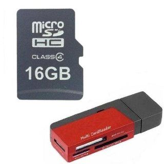 Midwest Memory OEM 16GB 16G Class 4 MicroSD C4 MicroSDHC Micro SDHC Flash Card with SD Adapter (BULK PACKAGED) + R12 Multi Format USB Flash Card Reader / Writer Computers & Accessories