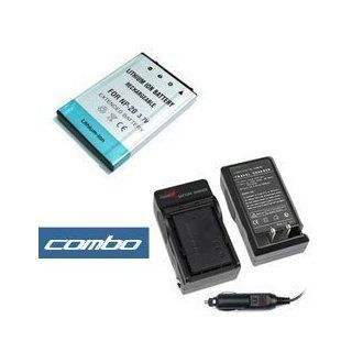 Combo Set Premium Np 20, Np20 Replacement Lithium ion Battery + Home Battery Charger with Car Adapter for Casio Digital Camera & Camcorder  Camera & Photo