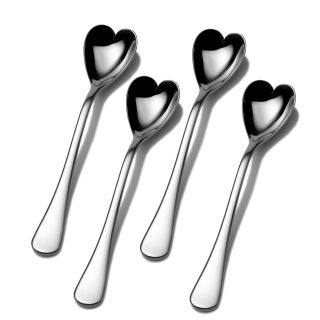 Towle Stainless Steel Heart Ice Cream Spoons
