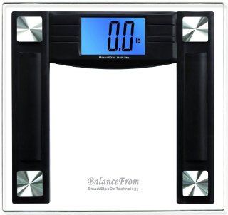 BalanceFrom High Accuracy Digital Bathroom Scale with 4.3" Extra Large Cool Blue Backlight Display and "Smart Step On" Technology [NEWEST VERSION] (Silver): Health & Personal Care