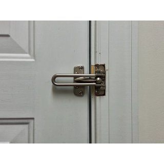 National Hardware V804 Door Security Guard in Satin Chrome   Chrome Door Guard  