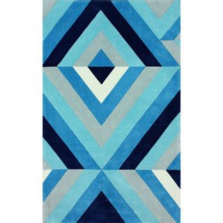 Nuloom Handmade Modern 3d Blue Rug (76 X 96)