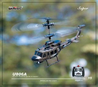 U806 Ultra Stable Mini 3.5 Channel Army Military Huey Indoor RC Helicopter with Built in Gyro Gyroscope RTF Toys & Games