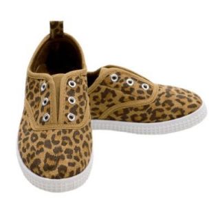 Girls Leopard Print Slip On Canvas Tennis Shoes Little Girls 4 Consolidated Clothiers Shoes