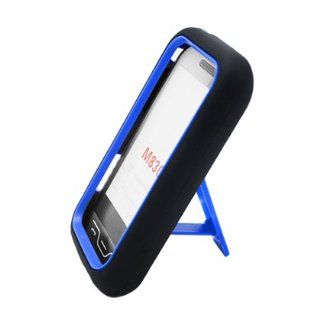 Aimo Wireless SAMM830PCMX202S Guerilla Armor Hybrid Case with Kickstand for Samsung Galaxy Rush M830   Retail Packaging   Black/Blue Cell Phones & Accessories