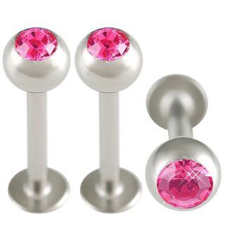 16g 5 16 lip ring Stud labret stud rose crystal balls 1.2mm 8mm Steel Bar Monroe Ear Tragus 3mm ARFV 3Pcs Jewelry