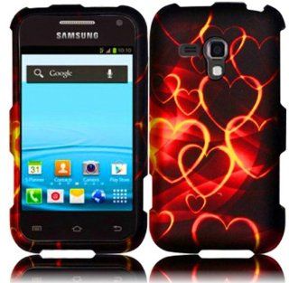 Black Red Heart Hard Cover Case for Samsung Galaxy Rush SPH M830: Cell Phones & Accessories