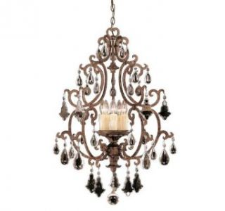 Savoy House 3 1406 5 56 Pendant with Full Cut Clear Crystals Shades, Brown Tortoise Shell Finish   Chandeliers  