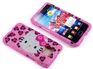 Smile Case Hello Kitty Design Bling Rhinestone Crystal Jeweled Snap on Full Cover Case for AT&T Samsung Galaxy S2 SII i9100 (i9100 Leopard): Cell Phones & Accessories