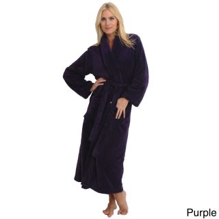 Alexander Del Rossa Del Rossa Womens Full Length Shawl Collar Fleece Robe Purple Size 4X (26W : 28W)