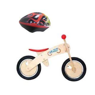 Diggin Active Skuut Wooden Balance Bike with Lamborghini Red Toddler Helmet : Childrens Bicycles : Sports & Outdoors
