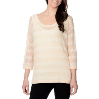 Chelsea and Theodore Chelsea   Theodore Womens Striped Light Sweater Brown Size S (4 : 6)