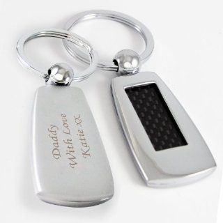 Personalized Engraved Carbon Fibre Key Ring  Great Birthday Gift : Key Tags And Chains : Office Products