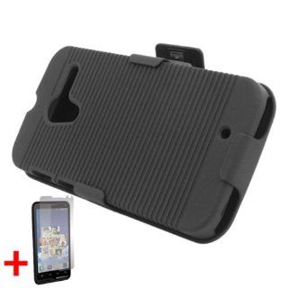 MOTOROLA MOTO X BLACK RUBBER REVERSIBLE COVER HARD BELT CLIP HOLSTER CASE + SCREEN PROTECTOR from [ACCESSORY ARENA]: Cell Phones & Accessories