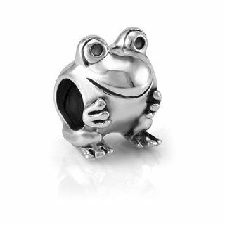 Sterling Silver Smile Frog Bead Charm Fits Pandora Bracelet: Chuvora: Jewelry