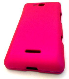 LG Lucid VS840 Cayman Hot Pink Solid HARD Rubber Coated Rubberized Case Skin Cover Accessory Protector: Cell Phones & Accessories