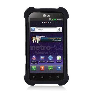 LG CONNECT 4G/MS840/LS840 ARMOR 3IN1 BK SILICON BK COVER BK: Cell Phones & Accessories