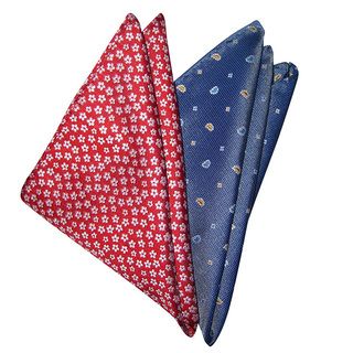 Dmitry Mens Italian Silk Pocket Squares (pack Of 2)