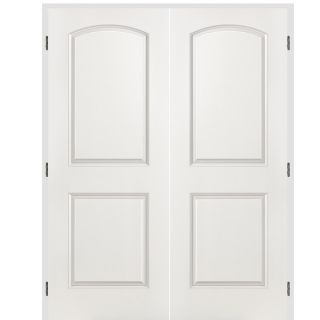 ReliaBilt 2 Panel Round Top Hollow Core Smooth Molded Composite Universal Interior French Door (Common: 80 in x 48 in; Actual: 81.5 in x 49.75 in)