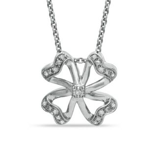 10 CT. T.W. Diamond Four Leaf Clover Pendant in Sterling Silver