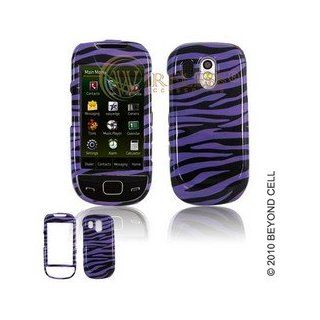 Zebra Stripes (Purple/Black) Shield Protector Case for Samsung Caliber SCH R850: Cell Phones & Accessories