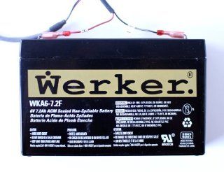WERKER WKA6 7.2F 6V 7.2Ah AGM Sealed Non Spillable Battery : Digital Camera Batteries : Camera & Photo