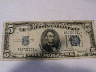 Series 1934  Silver Certificate Big Blue Seal, Old U.S. Paper Money: Everything Else