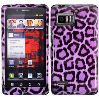 Purple Leopard Hard Case Cover for Motorola Droid Bionic XT875: Cell Phones & Accessories