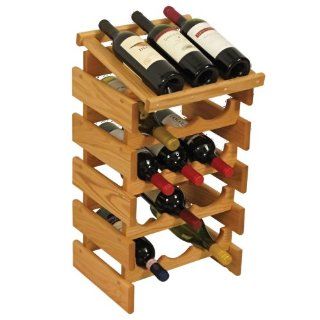 15 Bottle Dakota Wine Rack with Display Top (Light Oak) (25.625"H x 14"W x 12.875"D): Wine Bottling Equipment: Kitchen & Dining