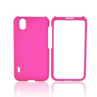 For LG Marquee LS855 Hot Pink Rubberized Hard Plastic Shell Case Snap On Cover: Cell Phones & Accessories