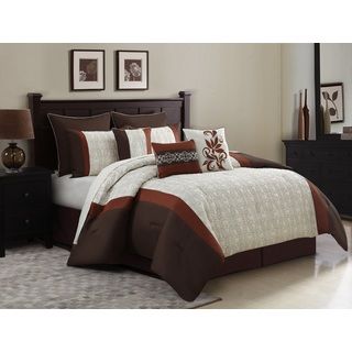Private Label Cyrca 9 piece Embroidered Comforter Set Multi Size Queen