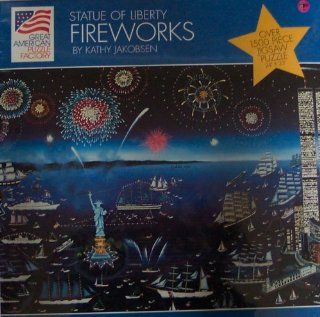 Great American Puzzle Factory; Statue of Liberty Fireworks: 1500 Piece Puzzle: Toys & Games