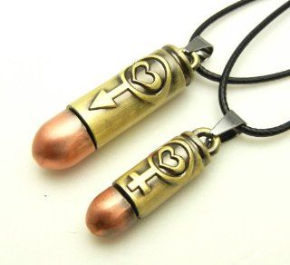 SALE OUT! Limited STOCK!! 2014 model TF857  Love Male & Female Bullet Metal Couple Pendant Necklace Punk Lover Rock: Health & Personal Care