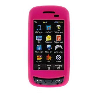 Hot Pink Rubberized Snap On Crystal Hard Case for AT&T Samsung Impression SGH A877 Cell Phone Cell Phones & Accessories
