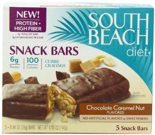 South Beach Diet Chocolate Caramel Peanut Snack Bar, 5 Count : Breakfast Cereal Bars : Grocery & Gourmet Food