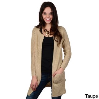 Hailey Jeans Co Hailey Jeans Co. Juniors Long Sleeve Open Front Knit Cardigan Beige Size M (5 : 7)
