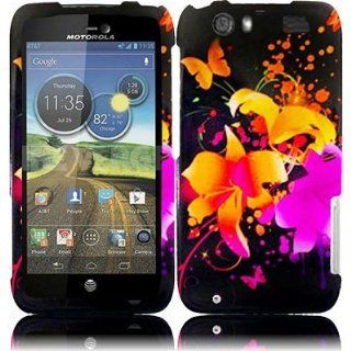 Bundle Accessory for Motorola MB886 Atrix HD LTE / Atrix 3 / Dinara (At&t) Phone   Black Yellow Orange Pink Heavenly Flowers Designer Protective Hard Case Cover + SogaWireless Stylus Pen [SWG623]: Cell Phones & Accessories