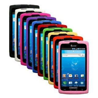 Ten Silicone Cases / Skins / Covers for Samsung Captivate SGH I897   Black, White, Hot Pink, Purple, Blue, Red, Green, Yellow, Orange, Light Pink Cell Phones & Accessories