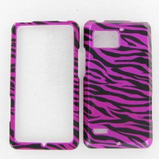 Motorola XT875 (DROID Bionic) Zebra On Hot Pink (Hot Pink/Black) Protective Case: Cell Phones & Accessories