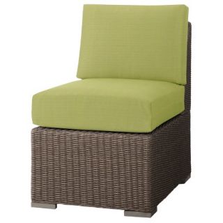 Outdoor Patio Furniture: Threshold Lime Green Wicker Sectional Armless Chair,